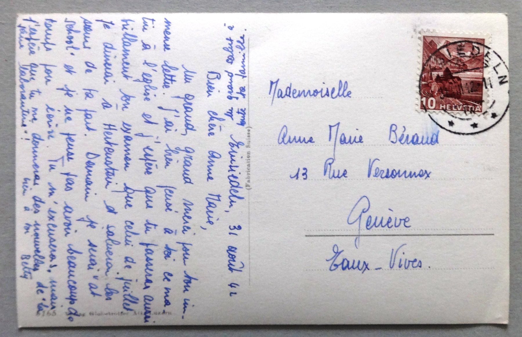 Cartoline postali: Stift Einsiedeln – Difettoso da Fétigny venduto da Billy2miny 1