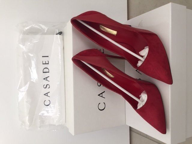 Casadei Damenschuhe: Rote Casadei Pumps Gr. 40 Wildleder/Leder – Neu (gemäss Beschreibung) aus Grenchen von ylo_8mlq 1