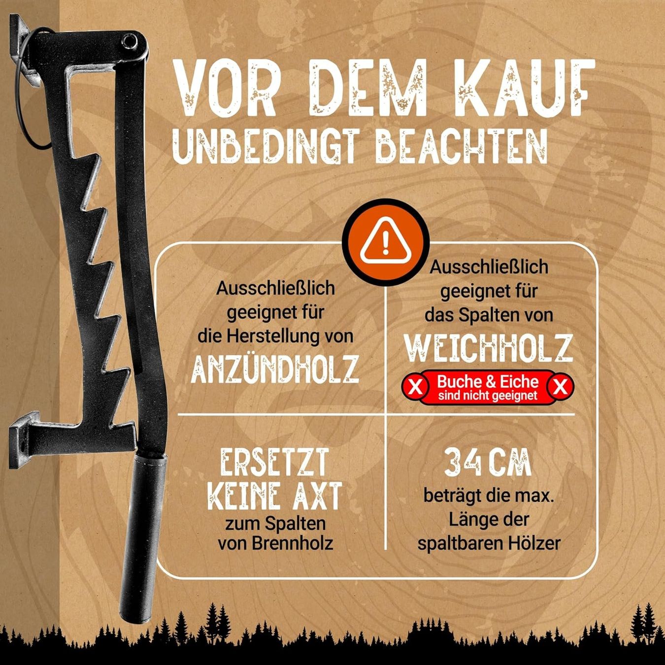 Alle Maschinen: Manueller Holzspalter Wandmontage Anzuendholz Spalter – Neu und originalverpackt aus Schaffhausen von smarastore 5