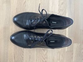 Zinda schwarze Leder Schnürschuhe Pumps Gr. 38 Frühling C...