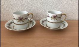 Limoges Espresso 2 Tasse & 2 Unterteller   (von 1961）