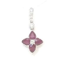 Rubin-Anhänger 0.63ct., 750 Weissgold, 7 Brillanten, 950.-