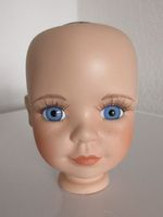 Puppenkopf, TP-3052, Porzellan, Ersatz Kopf, hellblaue Augen