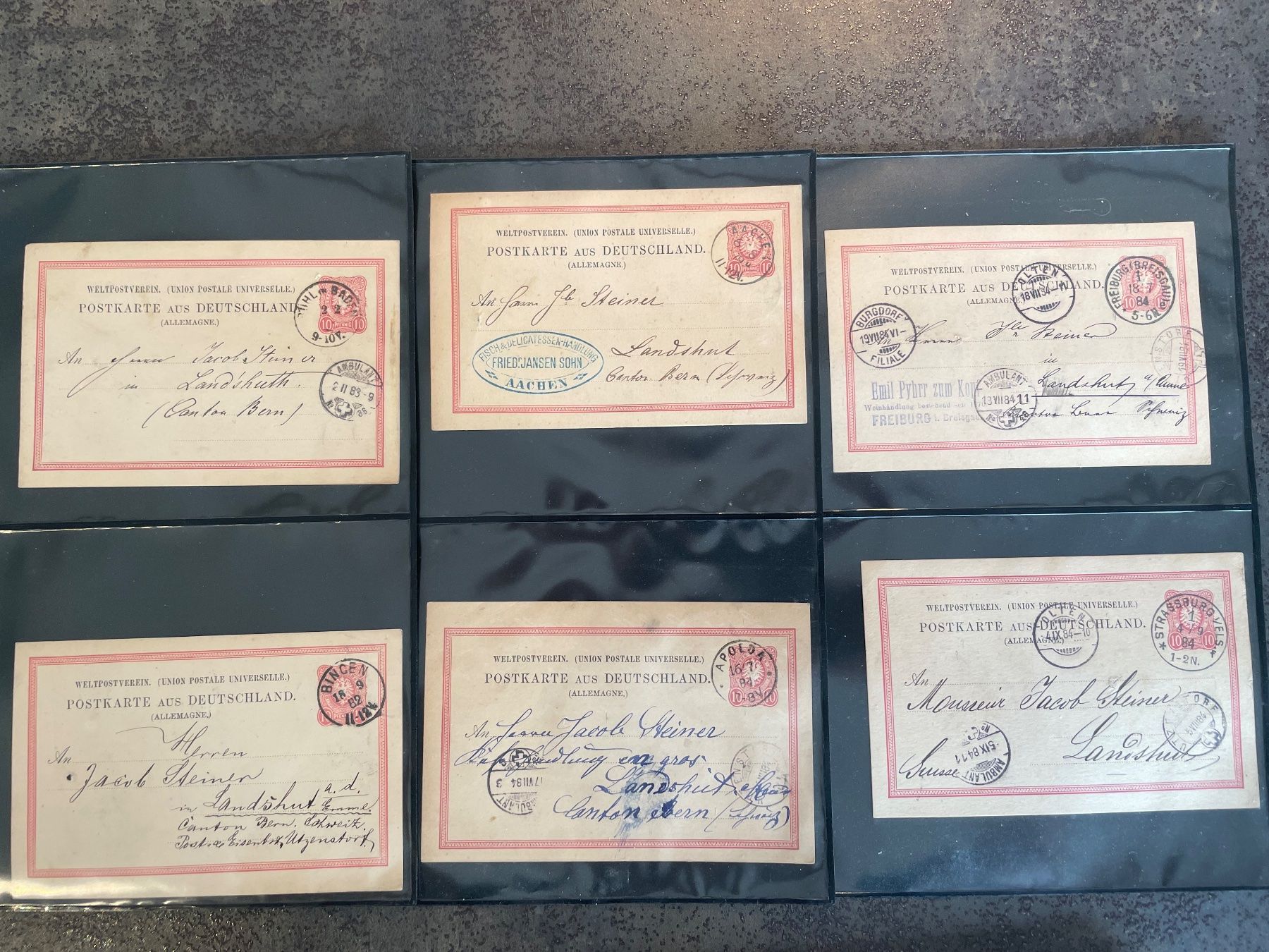 Tutti i francobolli: 36POSTKARTEN, Einzigartige Korrespondenz 1882-1884/1892/1898 – Usato da Bronschhofen venduto da Ratz 8