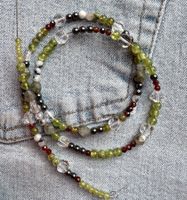 Mix Strang für unikate Halskette    Peridot  Hämatit Kristal