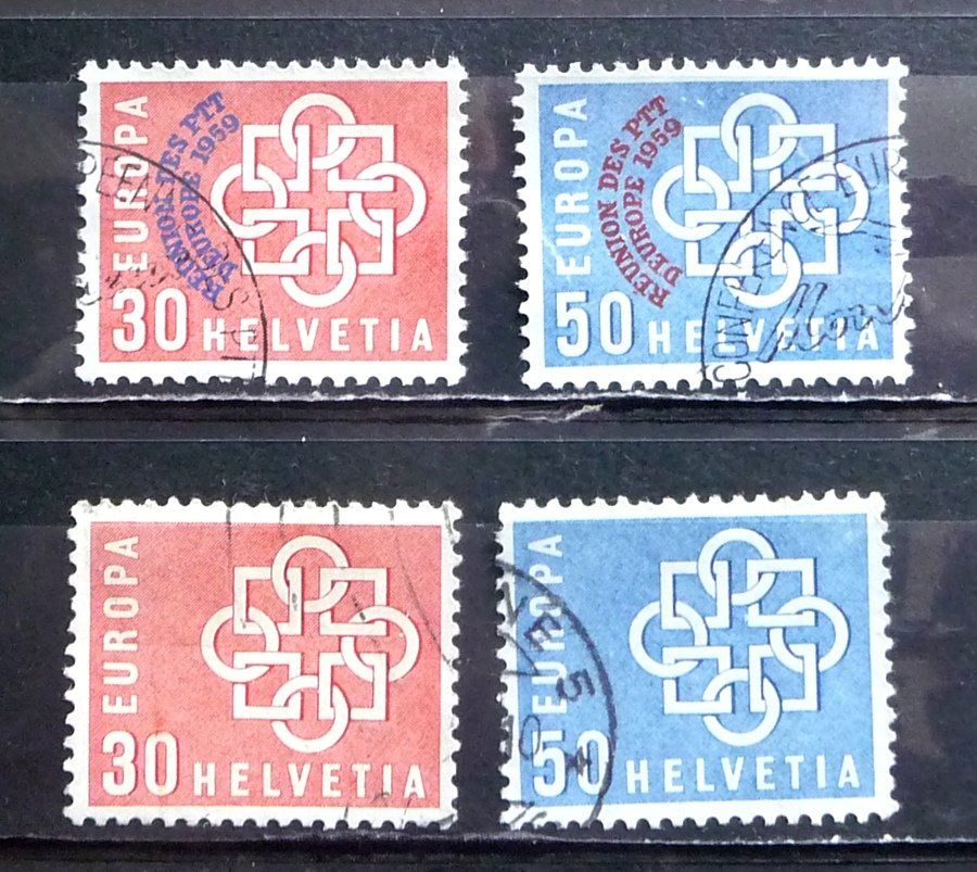 Alle Briefmarken: 1959 Schweiz  30,50 gestempelt – Gebraucht aus Horgen von FIR-2008