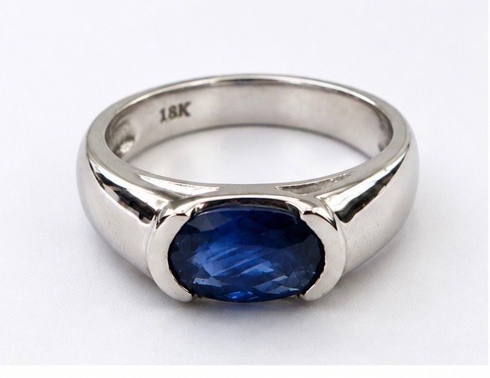 Anelli: Bague or blanc 18K saphir 1.81 carats – Nuovo (secondo la descrizione) da Sion venduto da A-L-HB 2