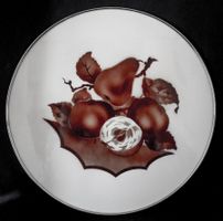 Art Deco Jugendstil Grünstadt Spritzdekor Platte plat Ø 30 c