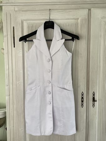 Sommerkleid, Gr. 36, weiss, Leinen/Viskose-Mix, Top!