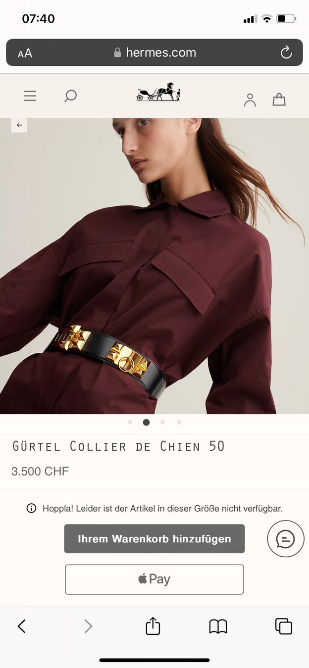 Hermès Cinture: HERMÈS Gürtel Collier de Chien 76cm VINTAGE – Usato da Bützberg venduto da Alexaborn 8