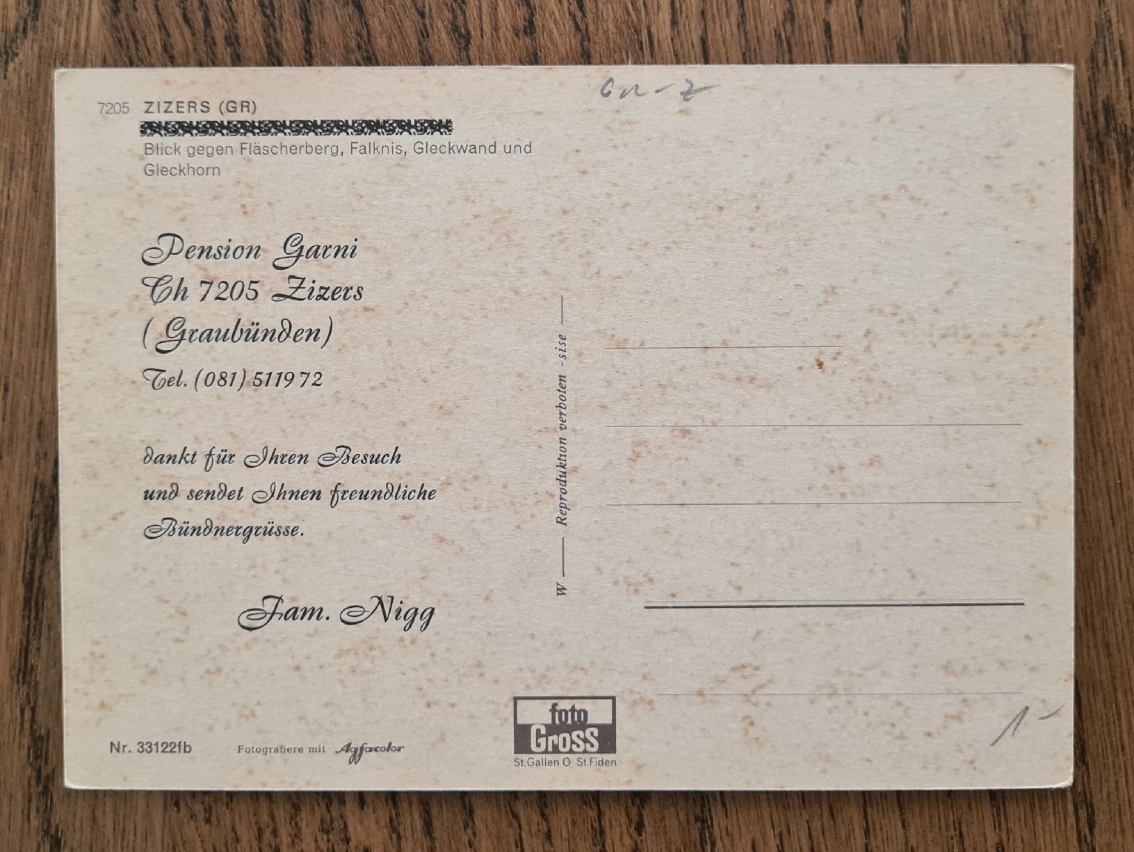 Cartoline postali: Zizers – Usato da Ebikon venduto da Donar50 2