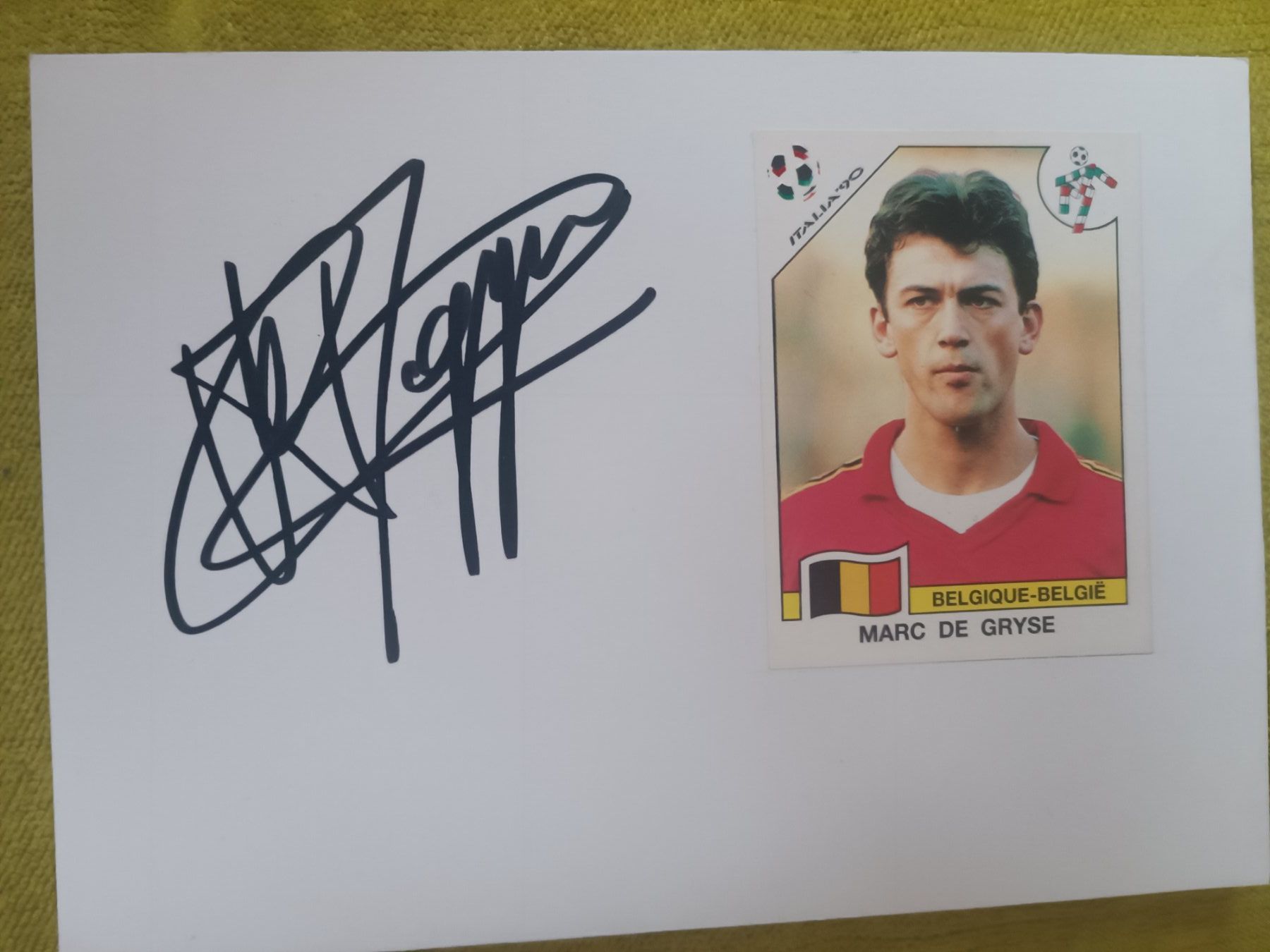 Autogramme: Marc Degryse - Belgien WM 1990 - handsigniert – Gebraucht aus Menziken von Artographs
