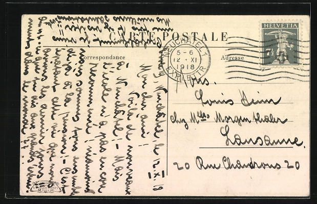 Cartoline postali: AK Neuchâtel, Ecole du Commerce, 1918 – Usato da Berlin venduto da bartko-reher 1
