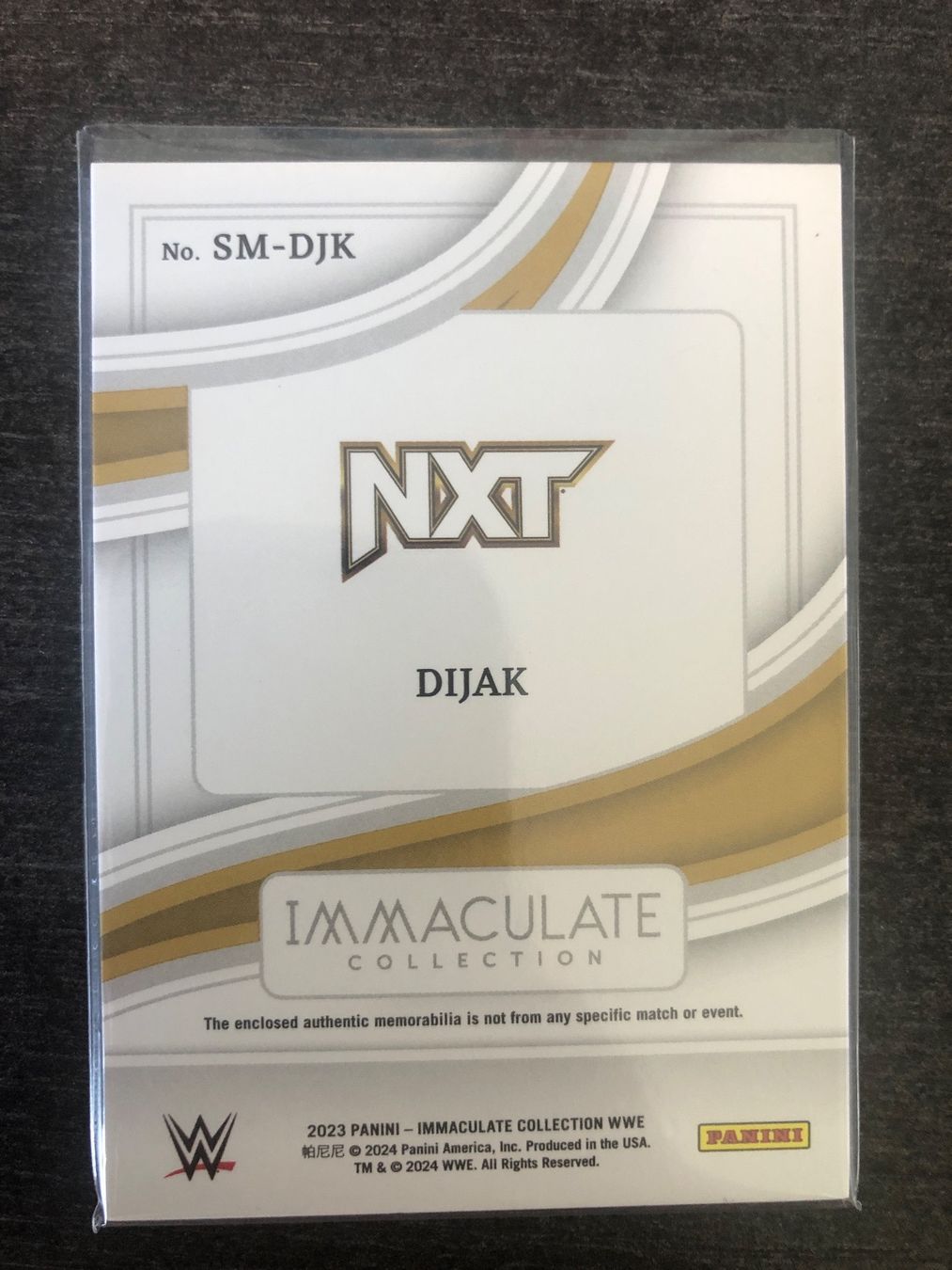Topps Carte collezionabili: Panini Immaculate WWE Dijak patch 05/25 – Usato da Wangenried venduto da Garagara 1