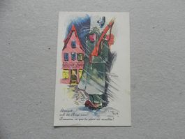 CH Humor Motiv Karte Miltär Rueblikarte Bären Katzen ca.1940