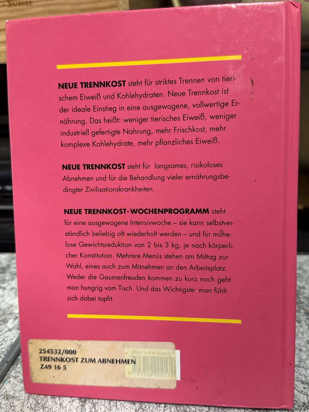 Libri: älteres Kochbuch / Trennkost – Usato da Amriswil venduto da used2use 1