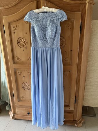 Abendkleid hellblau Grösse 34-36, neu