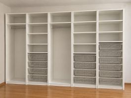 Kleiderschrank System weiss mit Drahtkörben gebraucht