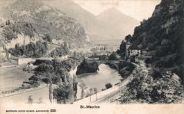 St.-Maurice. Schloss und alte Rhonebrücke