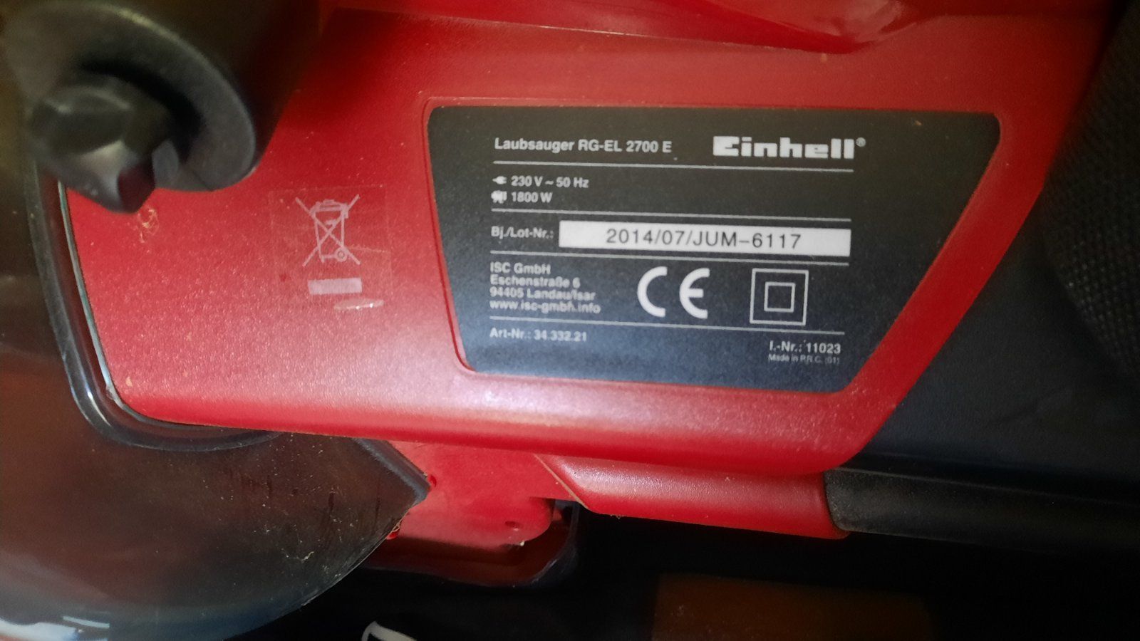 Einhell Soffiatori & Aspiratori per foglie: Einhell Laubsauger RG-EL 2700 E – Usato da Baden venduto da Boroda 2