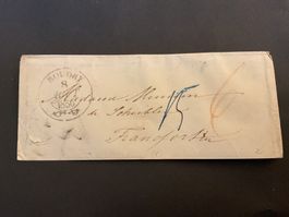 1856 Kleiner Umschlag von Boudry nach Frankfurt Deutschland