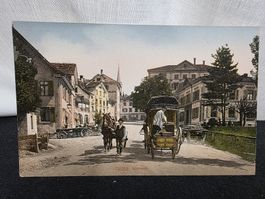 Ansichtskarte Uznach mit Pferdekutsche altes Motiv