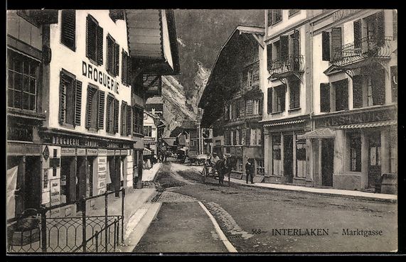 Cartoline postali: AK Interlaken, Marktgasse – Usato da Berlin venduto da bartko-reher