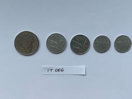 5 Münzen aus Italien 1954-1978