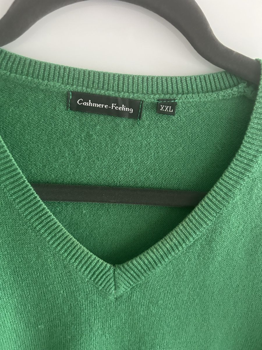 Pullover & Sweatshirts: Grüner Pullover V-Ausschnitt "Cashmere-Feeling" XXL Frühling – Neu (gemäss Beschreibung) aus Oftringen von Jola16 1
