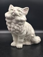 Vintage DDR Lippelsdorf Porzellankatzenfigur Perser-Angora