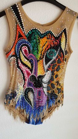 Leotard für Rhythmische Gymnastik Gr.130-140,Swarovski.
