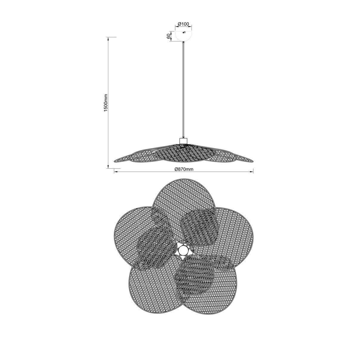 Lampadari & plafoniere: Pendelleuchte, Höhe anpassbar 87 cm Ø – Nuovo (secondo la descrizione) da Kreuzlingen venduto da Smart-Light 3
