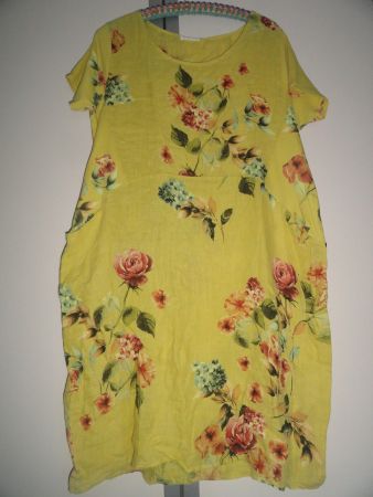 100% LEINEN KLEID GR. L / XL ***