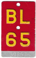 Velonummer 65 Basel Land BL 1965