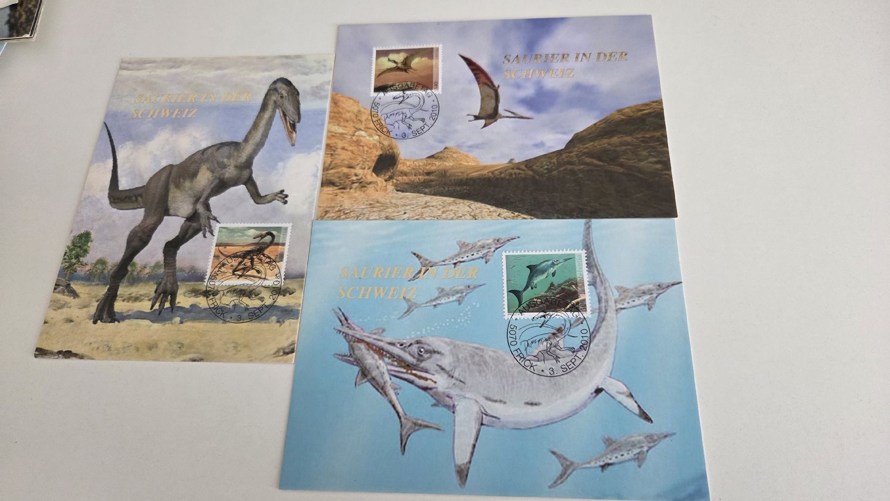 Tous les timbres: 2010 FDC Maximumkarten Saurier der Schweiz – D'occasion à Arni AG par Moth68