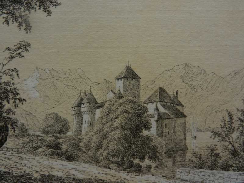 Incisioni: Chillon getönte Lithographie – Usato da Risch venduto da Rischli15 1