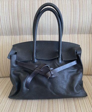 PAS DE CALAIS Japan Designer Leder Tote Bag Schwarz Handtasc