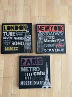 3er Set Leinwandbilder London, New York, Paris