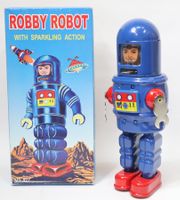 Blech Roboter Robby Robot Funkensprüheffekt  zum aufziehen