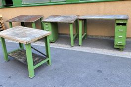 Massive Industrie-Werkbänke / Arbeitstische 
