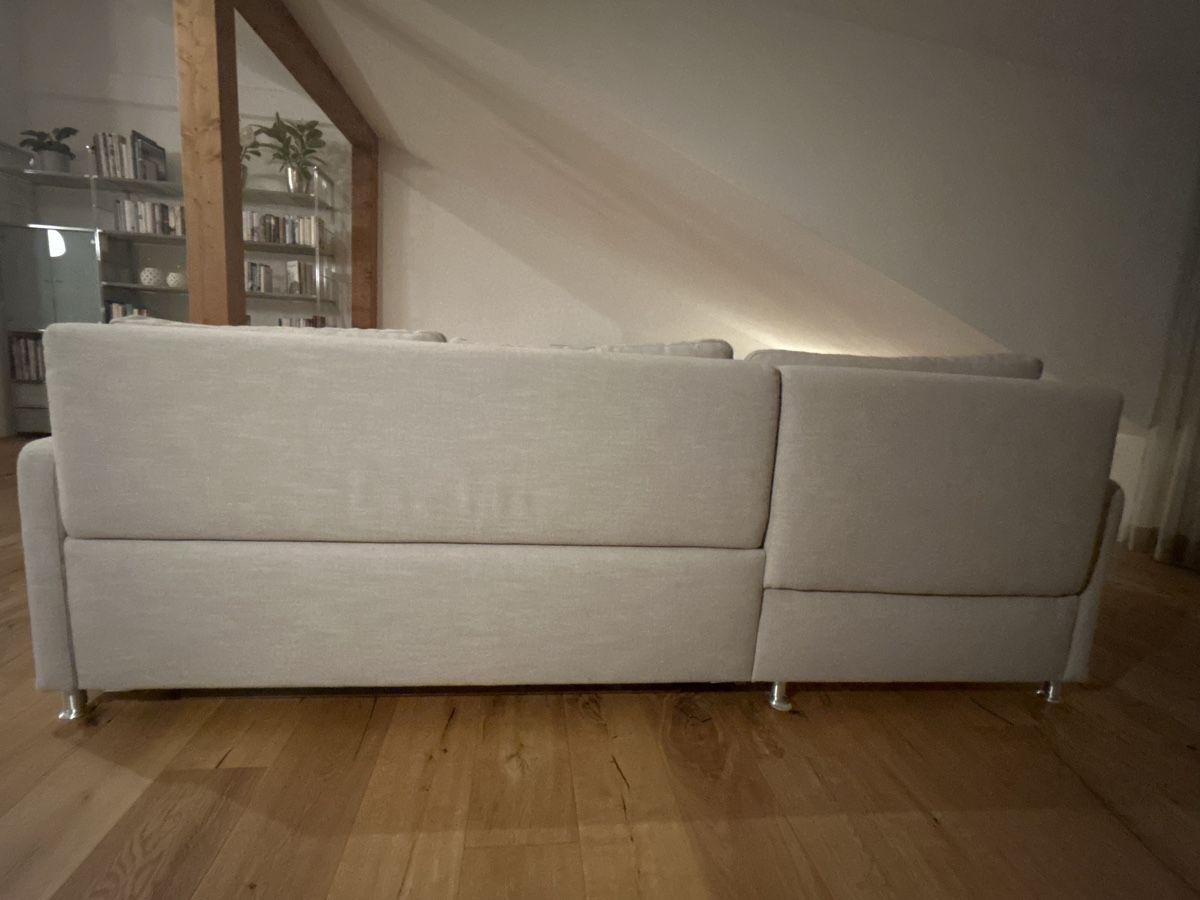 Pfister Divani: Ecksofa mit Schlaffunktion und Bettkasten beige – Usato da Rapperswil SG venduto da jea_7fqg 4