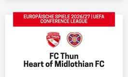 FC Thun Heart of Midlothian FC, 2 Tickets