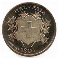 Silbermedaille Helvetia 1803 Republica Valdensis Silber