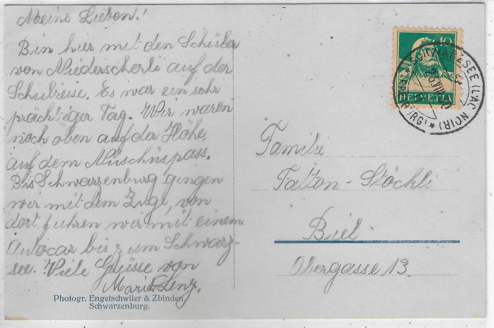 Cartoline postali: Hotel-Gypsera - Schwarzsee – Usato da Ettingen venduto da Kartenplanet 1