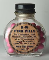 Antike Apothekerflasche Pink Pills USA Voll Um 1930 4.5cm