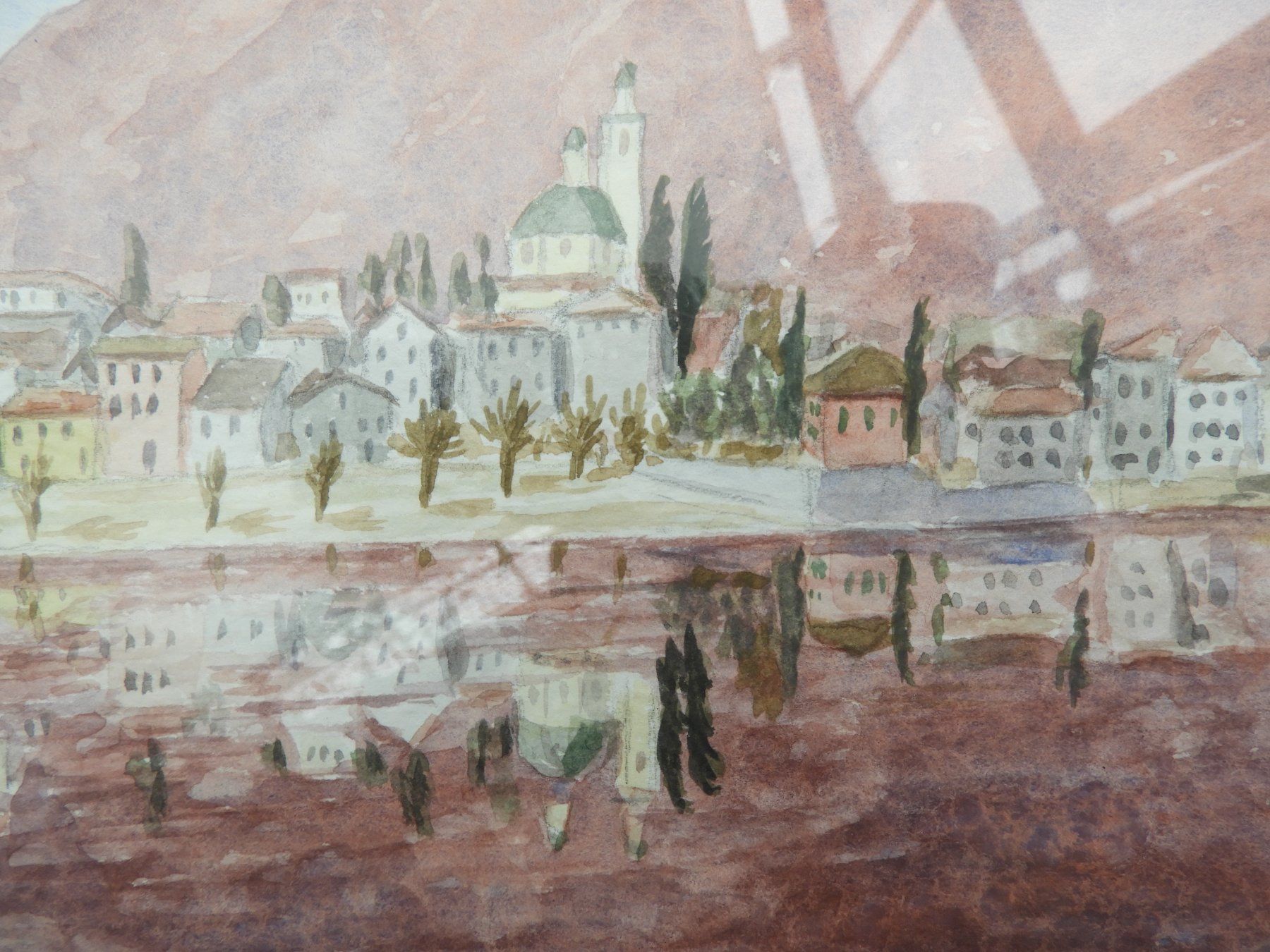 Dipinti: Aquarell Gemälde E. Boll 1978, Bilderrahmen, Gardasee, Riva – Usato da Gutenswil venduto da Sibe7 3