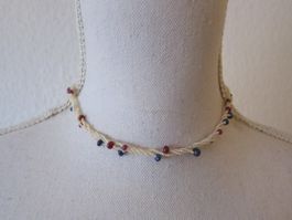 Collier Perlen, Echte Safir-und Rubinkugeln