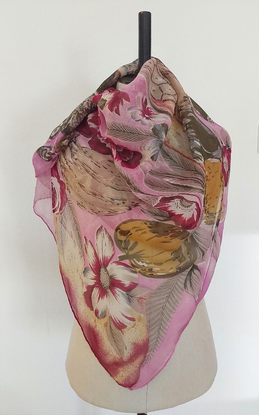 Foulard & Sciarpe: Seidenfoulard quadratisch Chiffon – Nuovo (secondo la descrizione) da Köniz venduto da scopello12