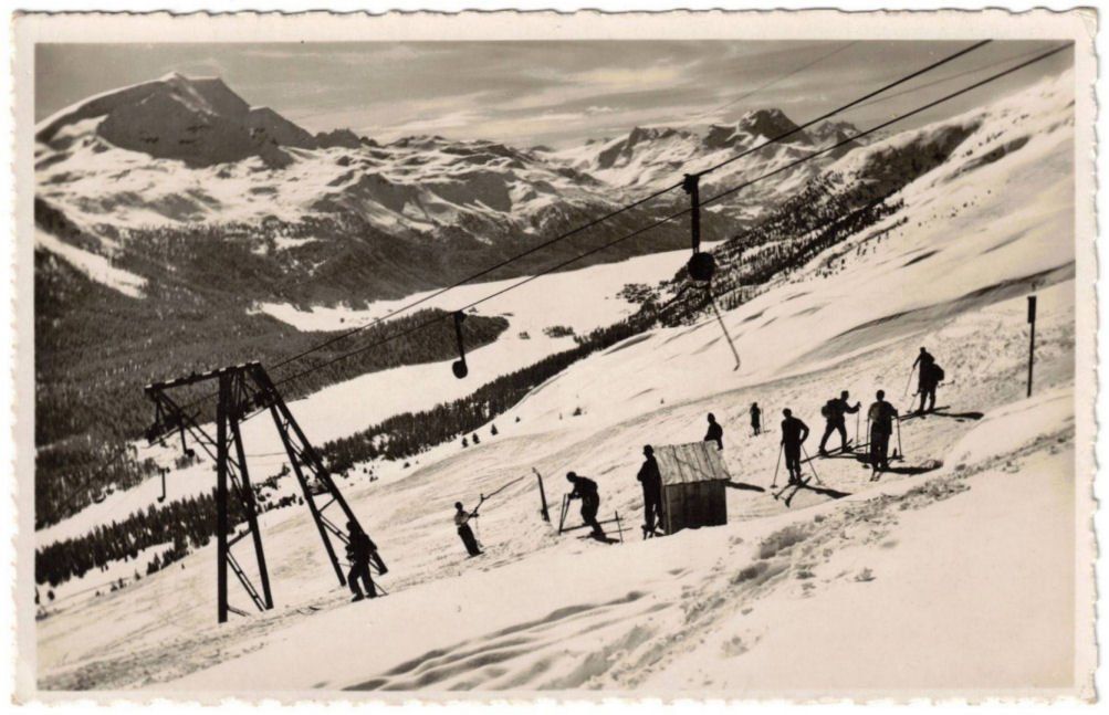 Ansichtskarten: St. Moritz - Skilift Suvretta – Gebraucht aus Binningen von Mountainrider