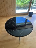 Couchtisch schwarz Marmoroptik rund
